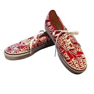 EUC Vans Red Logo Shoes